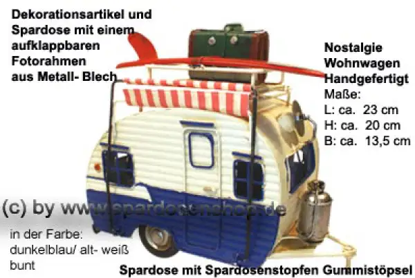 Nostalgie Wohnwagen dunkelblau B Nostalgie Wohnwagen dunkelblau B